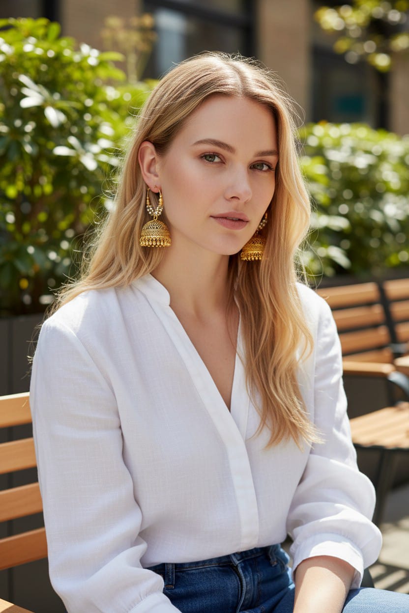 Traditional Gold Jhumka Earrings for Women