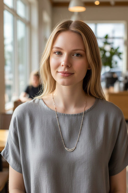 Minimal Geometric Chain Necklace for Women